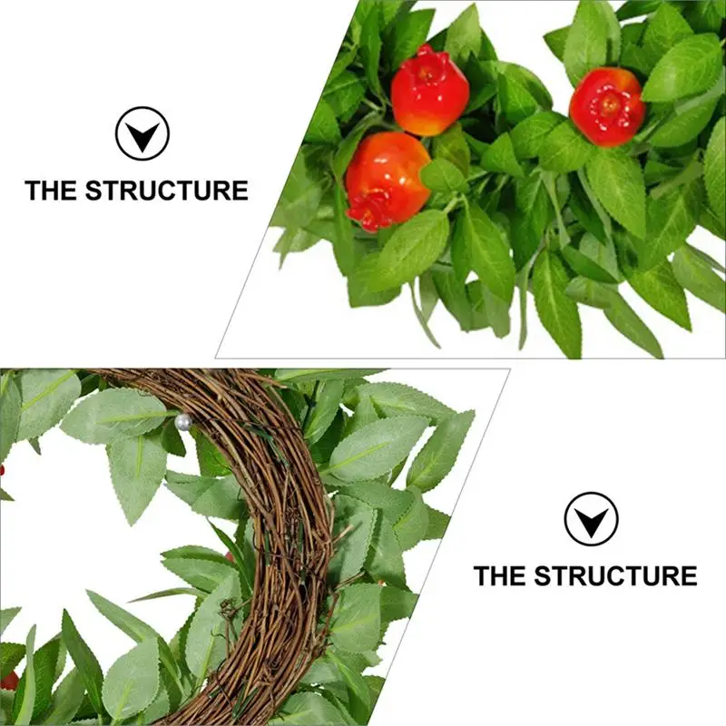 

Simulation Pomegranate Garland Pendant Door Hanging Wreath Ornament Home Deocr
