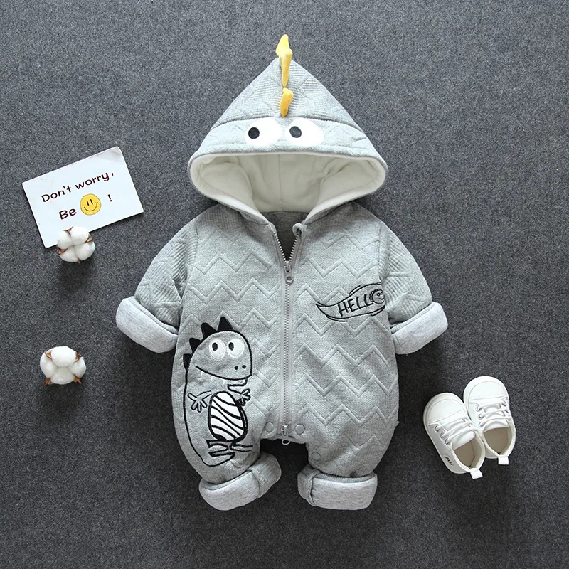 

Infant Winter Warm Thicken Hooded Overalls Toddler Baby Boys Girls Snow Wear Coat Clothing Cartoon Kids Clothes Newborn Jumpsuit