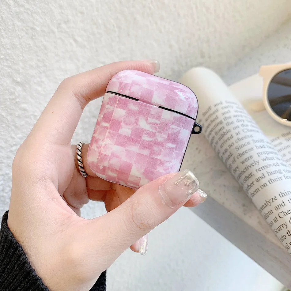 Shell Pink Чехол для AirPods, роскошный мраморный Корпус Раковины, чехол для наушников Airpods 2/i10/i11 TWS, Мягкий силикон IMD, защитный чехол - Цвет: Shell Pink