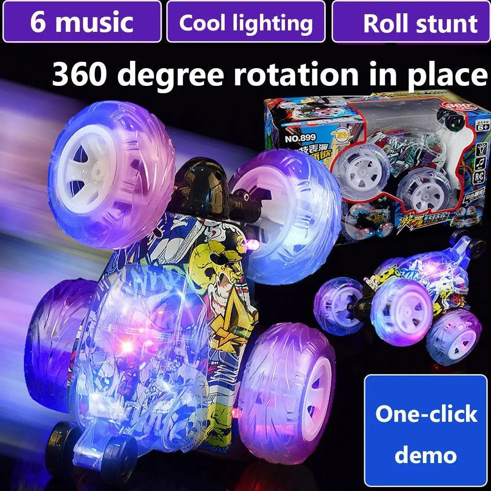 

1:18 Graffiti Remote Control Car RC Stunt Tipper Cars With 360 ° Rolling Dancing 2.4Ghz RC Car Toy For Kids Boys Girls
