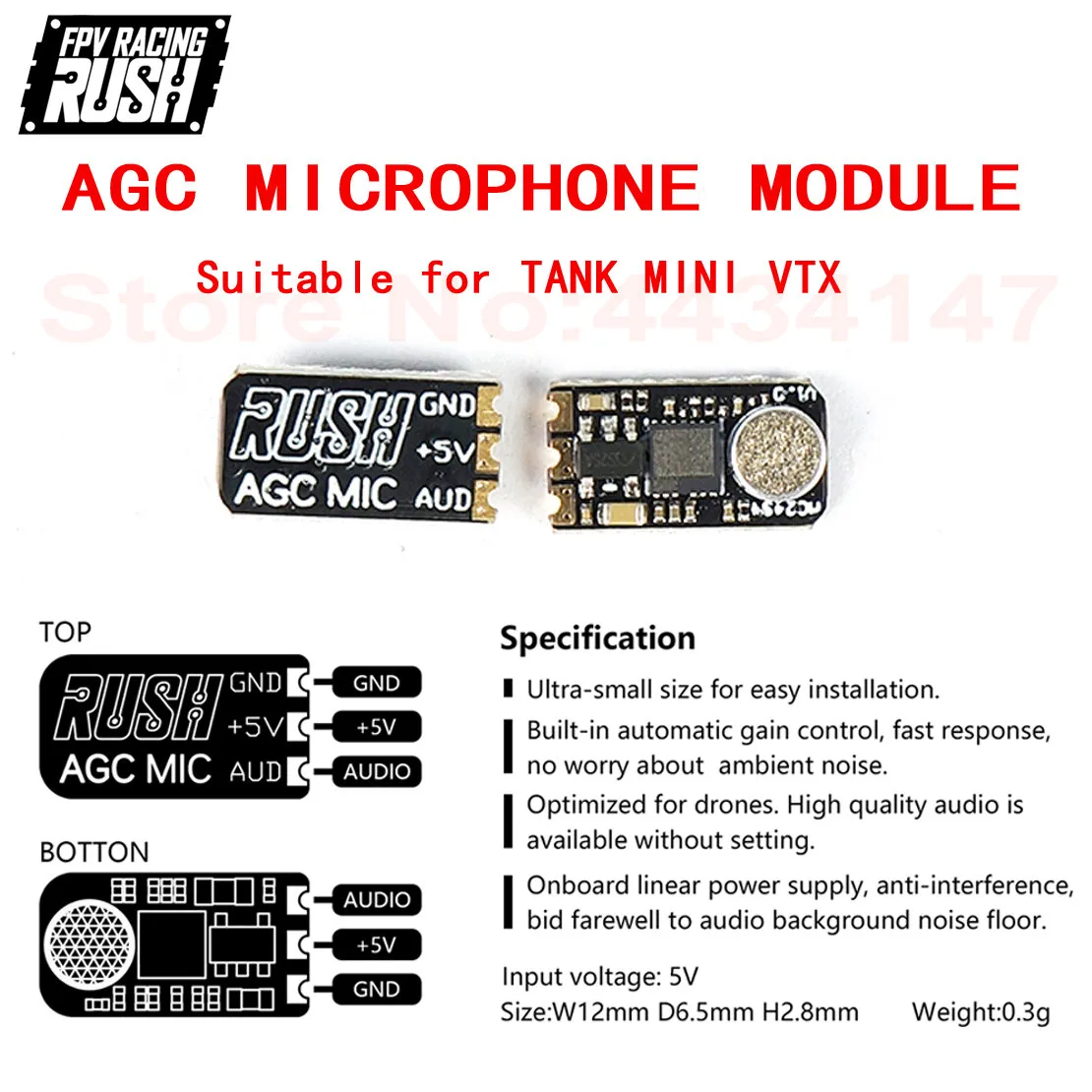 Микрофон для RUSHFPV TANK 5 в постоянного тока | Игрушки и хобби
