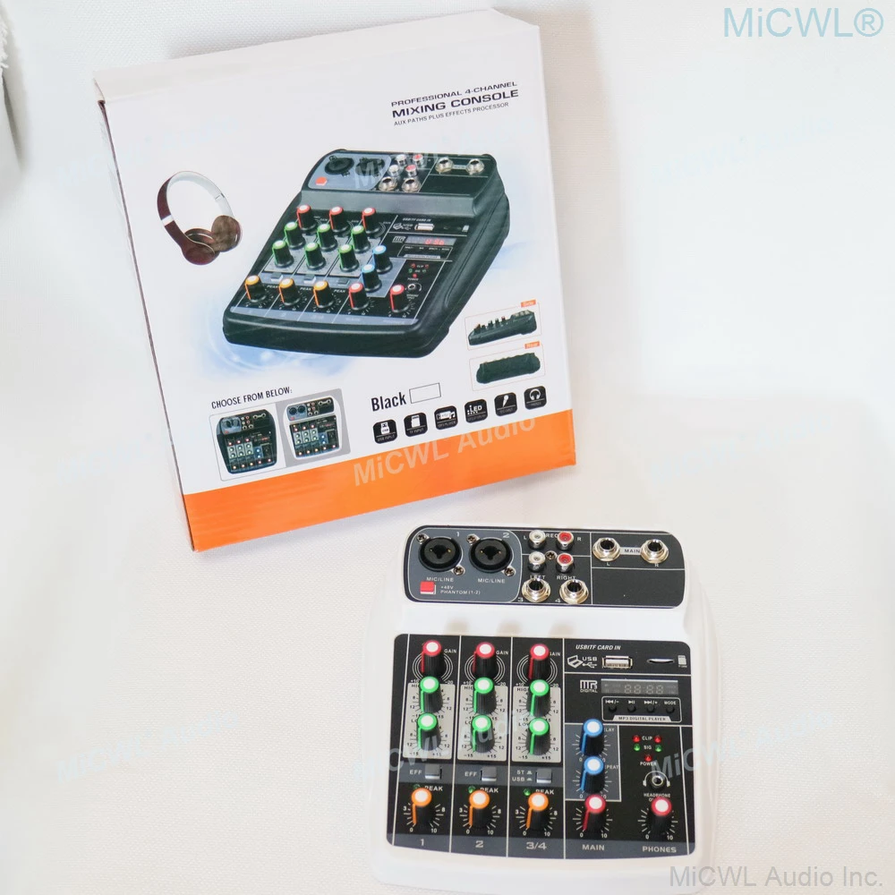 Micwl mx4 4 canais de som mixer