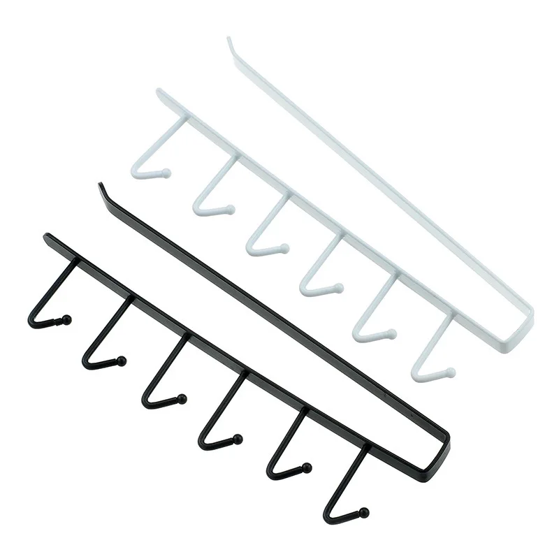 

Practical Non-porous Storage Shelf Cabinet with Six Rows of Metal Hooks for Convenient and Durable Household Storage Tools