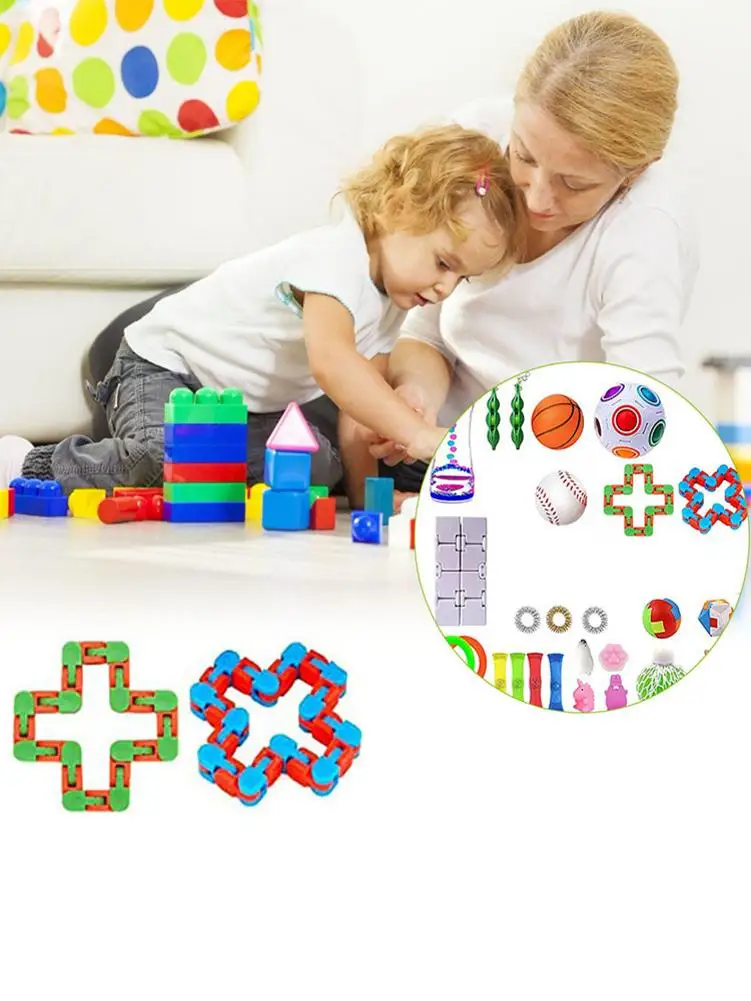 

Fidget Sensory Toy Set Stress Relief Toys Autism Anxiety Relief Stress Pop Bubble Fidget Toys Party Supply For Kids Adults