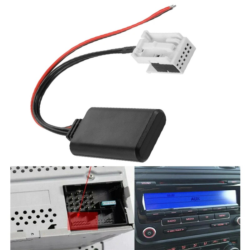 12Pin CD чейнджер гнездо Аудио вход Bluetooth модуль Aux кабель адаптер для VW RCD210 RCD300 RCD310 RCD510 для iPhone 6 7 8 X XS