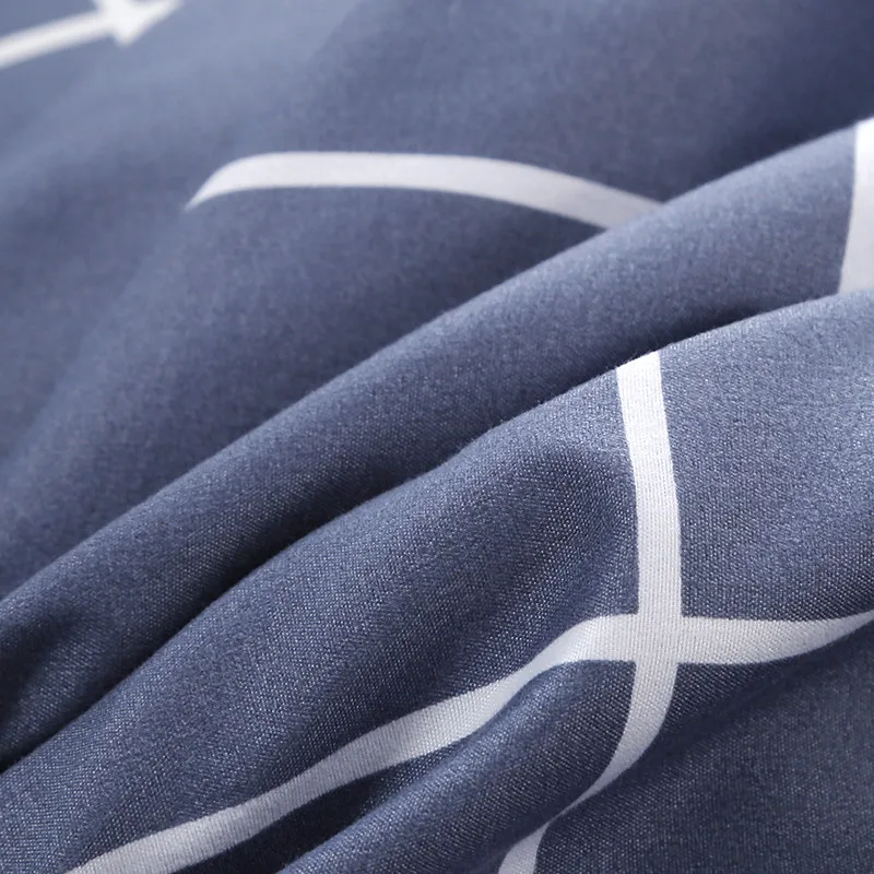 Домашний Комплект постельного белья серого и синего цвета пододеяльник AB side