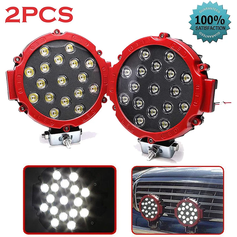 

OKEEN 7" 12V 24V 51W led Work Light for 4x4 accessories off road led light bar Spot LED headlight Fog for Car 4WD Truck SUV ATV
