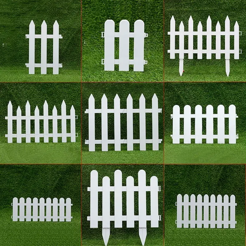 

Garden Picket Fence White Pickets Outdoor Vinyl Lawn Fence Patio Partition Tool Gardening Decoration Tools Pet Isolation Door