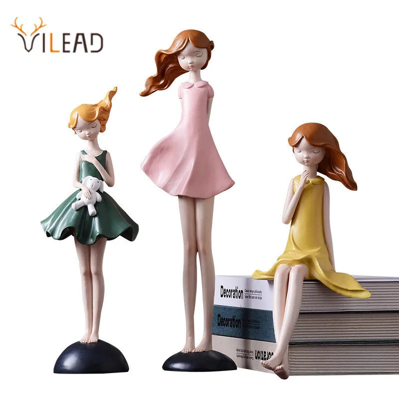VILEAD девушка из смолы статуэтки милый Сказочный Сад Фигурка современное