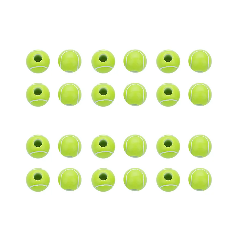 Акриловые бусины россыпью в виде теннисных шариков для изготовления ювелирных