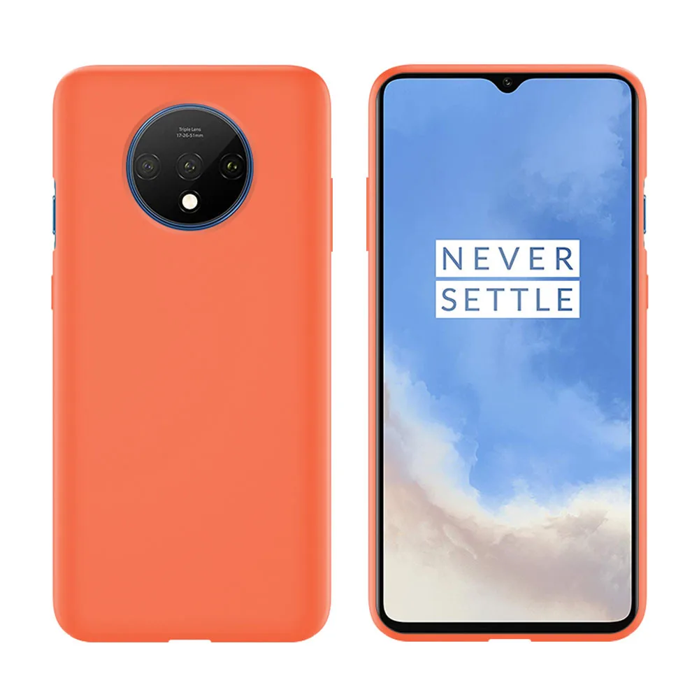 Для Oneplus 7T чехол для OnePlus 6t 6 мягкий жидкий силиконовый чехол для Oneplus 7 7T Pro ультратонкий противоударный полный защитный чехол - Цвет: Оранжевый