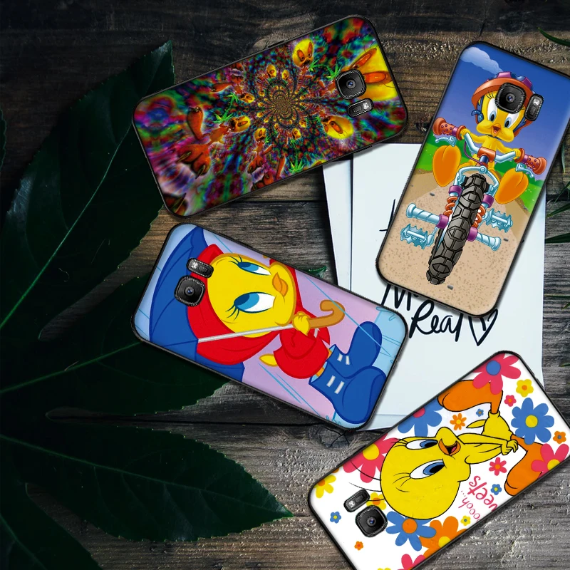 Птичка Твити Мягкий силиконовый чехол для телефона Samsung Galaxy S6 S8 край S7 S9 плюс S10 S10E