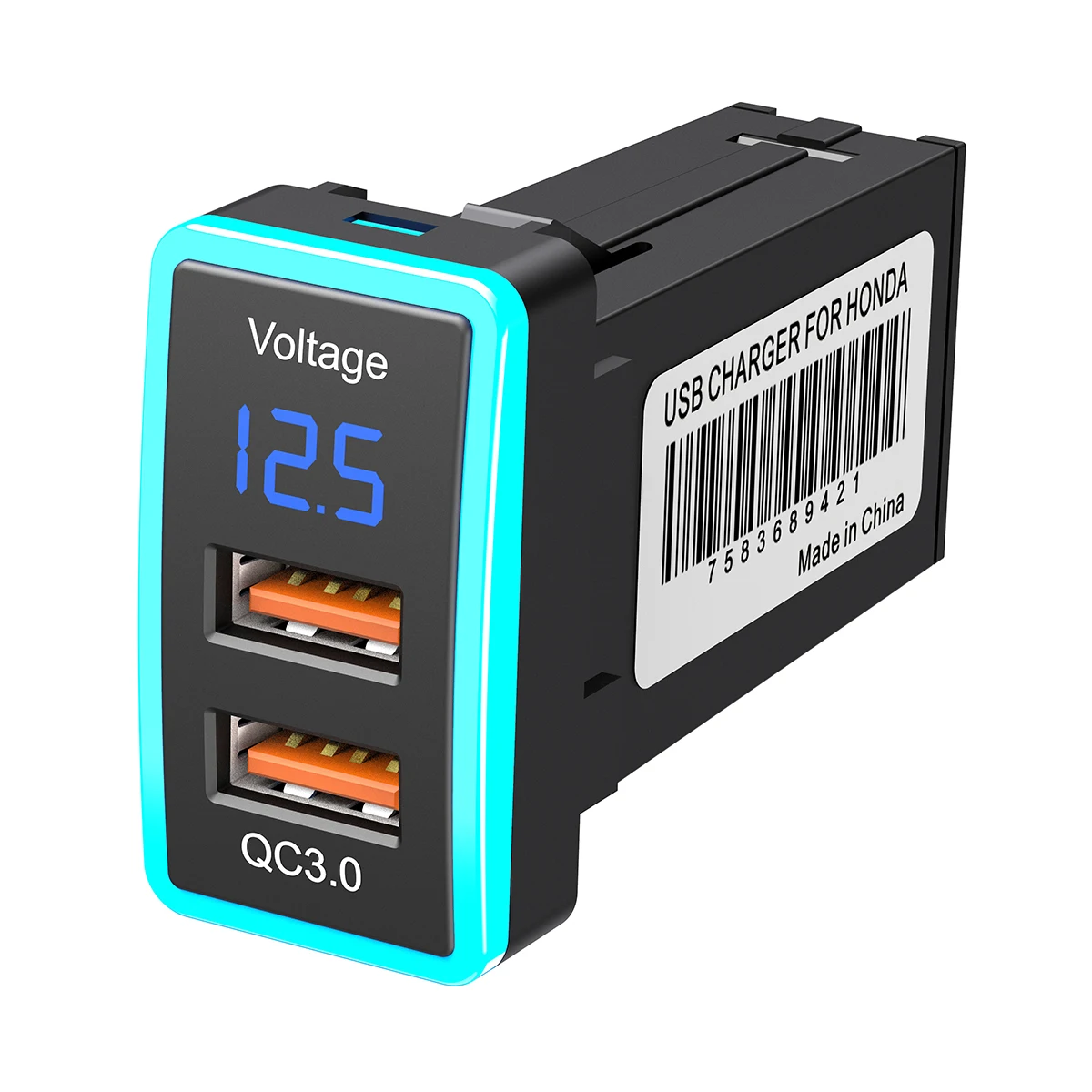 Автомобильное зарядное устройство Chelink 12 В с двумя USB-портами QC3.0 светодиодный