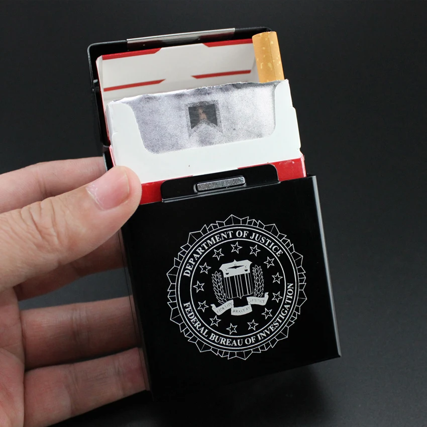 Металлическая сигаретная Коробка Чехол ФБР CIA MI6 Mossad дизайн производные продукты