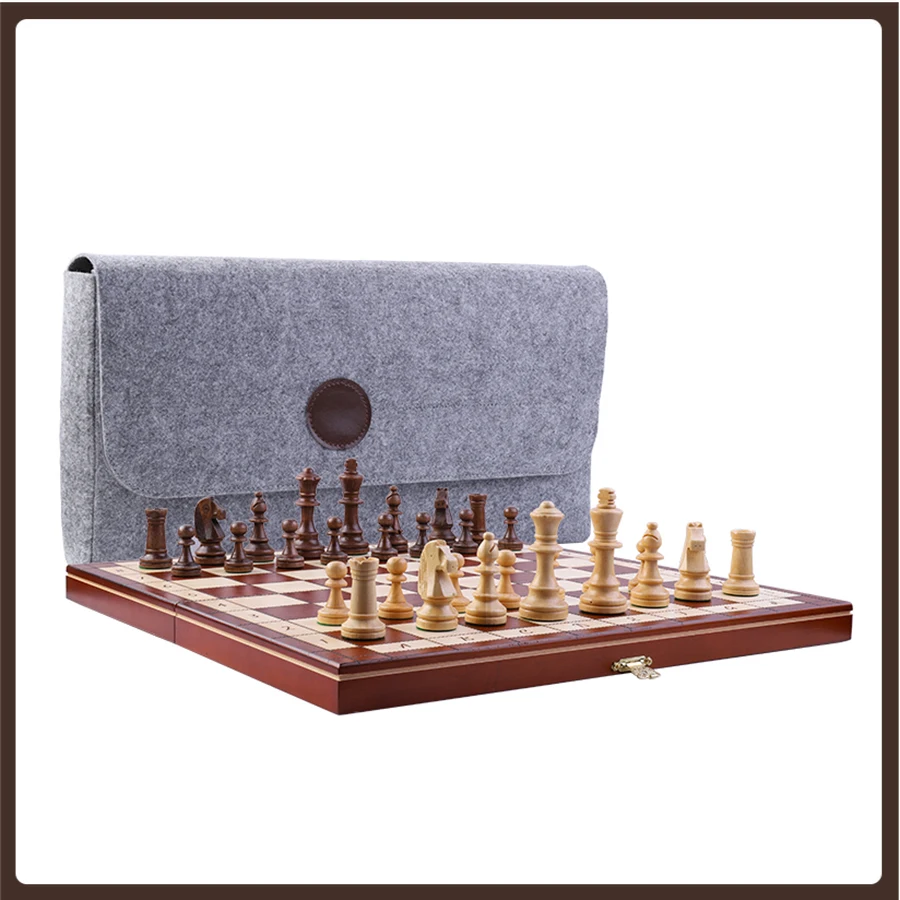 

Luxury Wood Chess Set Tournament Professional Original Official High Quality Gilded Coordinate International Chess Ajedrez Gifts