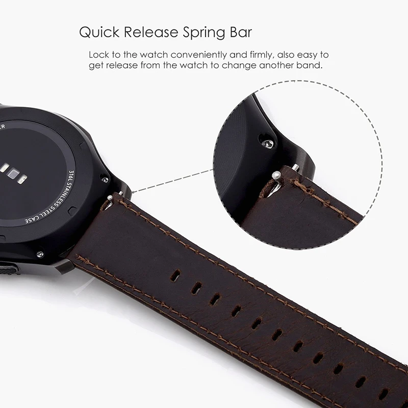 Кожаный ремешок Crazy horse для Samsung gear s3 наручные Смарт часы браслет iWatch|leather watchband|watch