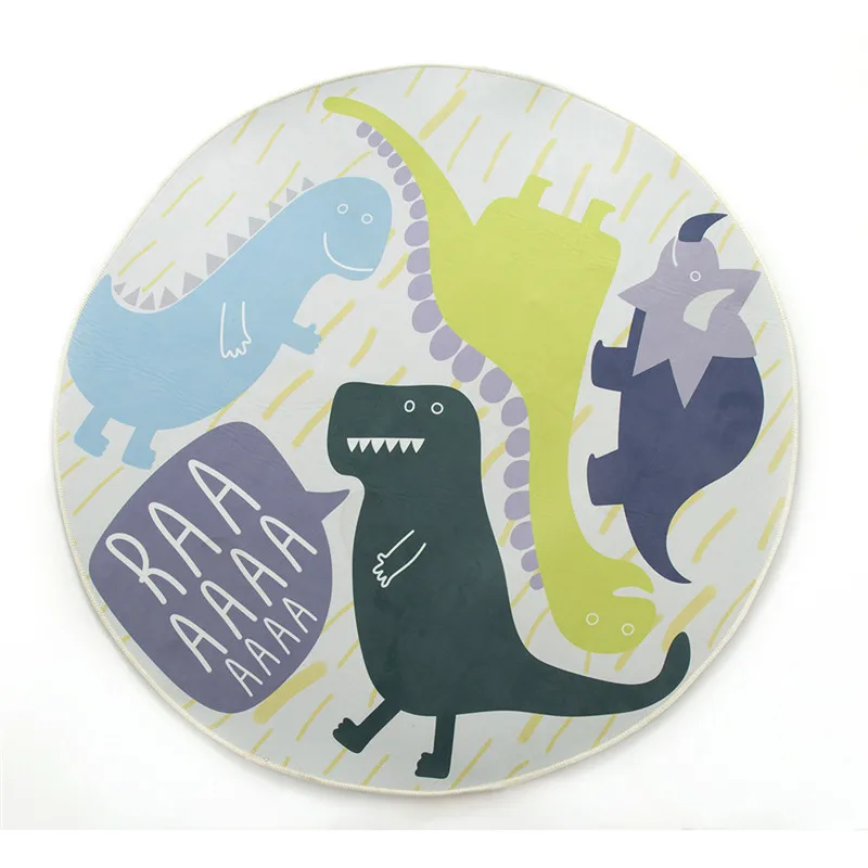 Dinosaur carpet 120 см мультфильм Динозавр игровой ковер для мальчиков Спальня коврики детская комната украшение Скандинавское ползающее одеяло нескользящий игровой коврик для детей - Цвет: Dinosaur carpet