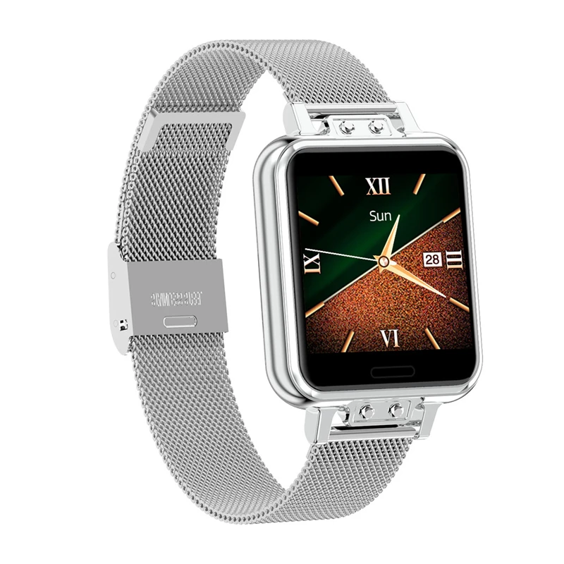 

ZL13 Fashion Women Smart Watch Stainless Steel Heart Rate Blood Pressure Monitor Color Screen Smartwatch for Android iOS Phone