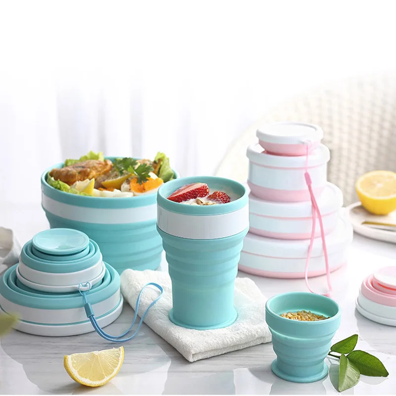 Креативная походная Спортивная посуда для напитков портативная круглая чаша с