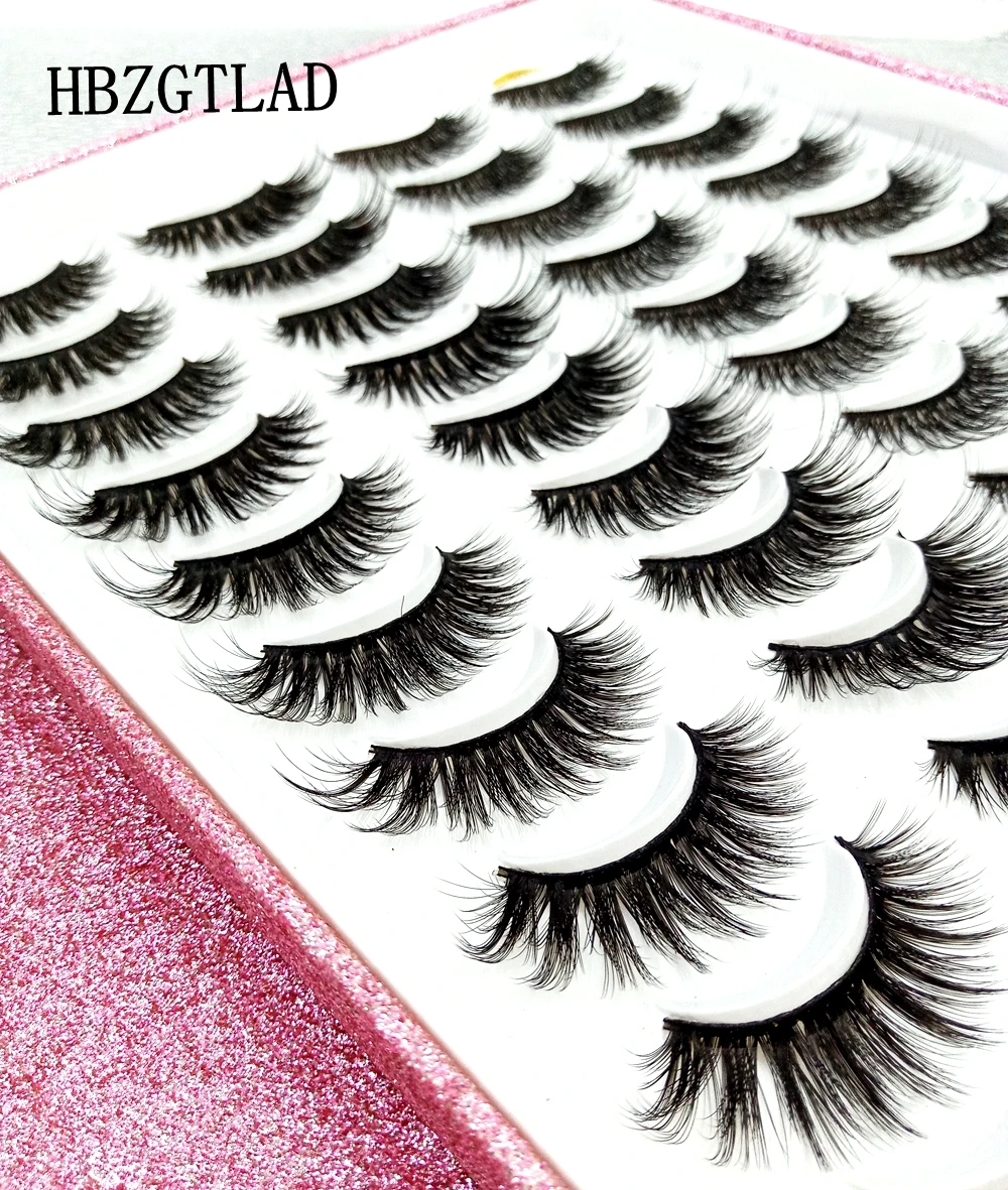 Вспышка Высококачественная упаковка 20 пар 100% норковые ресницы 3D натуральные