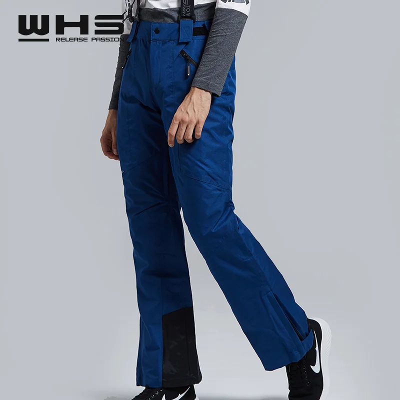 WHS Для мужчин лыжные брюки брендов Открытый Теплый Сноуборд Штаны пальто мужской водонепроницаемый снег брюк человек спорт отдых брюки зима