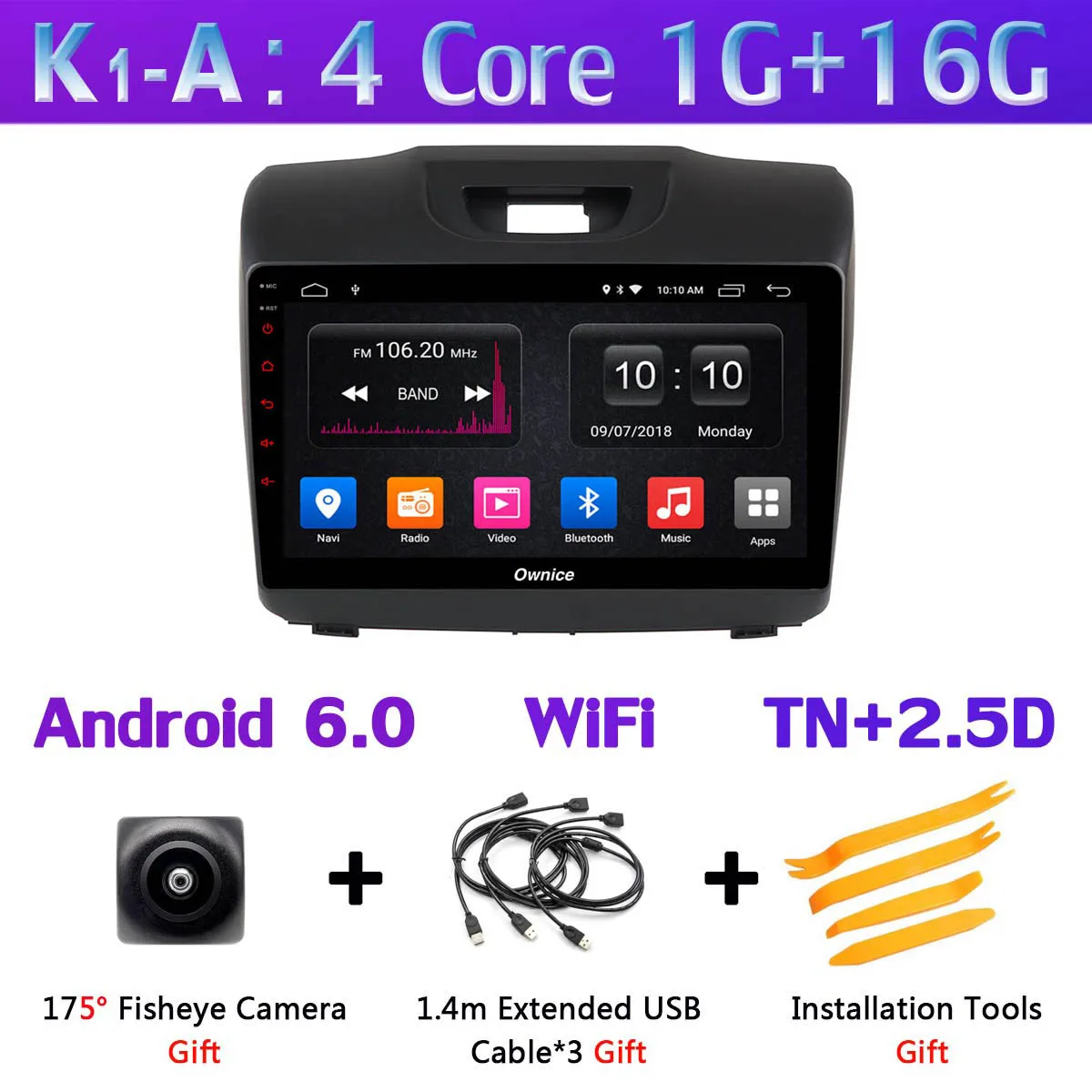 K1-A 1Din " 360 ° панорамный автомобильный dvd-плеер Android gps для Isuzu D-max MU-X Chevrolet Trailblazer Colorado LT S10 автомобильный DSP Carplay 4G - Цвет: K1-A