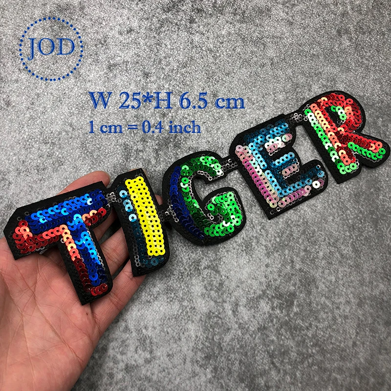 JOD Тигр бренд железо на одежде декоративное имя патч вышитые наклейки письмо