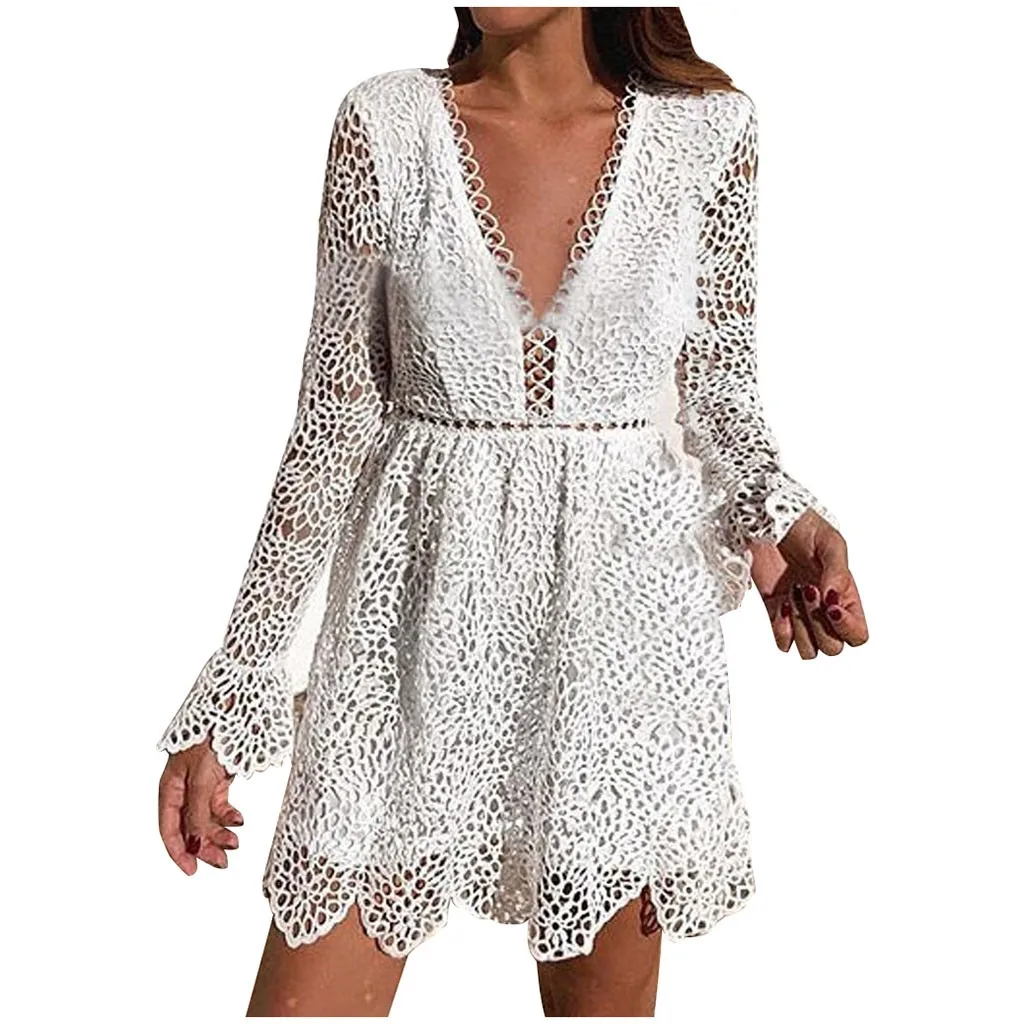 JAYCOSIN белое платье с вырезом сексуальное женское мини-платье сексуальные платья