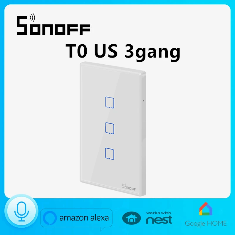 SONOFF T0US 3C Умный дом Wifi/приложение пульт дистанционного управления стеклянная