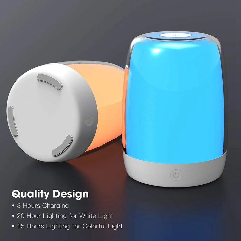 

Night Light Table Lamp Press Sensor Lamp Bedside Table Lamp for Kids Bedroom Rechargeable Dimmable