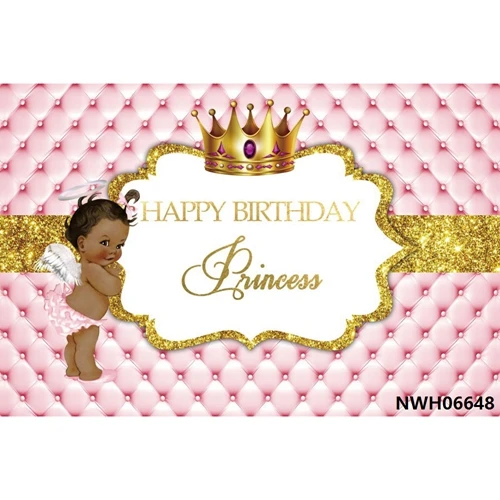 Yeele Baby 1st Birthday Backdrop Girl Princess Baby Shower Золотая Корона розовая пользовательская фотография Виниловый фон для фотостудии - Цвет: NWH06648
