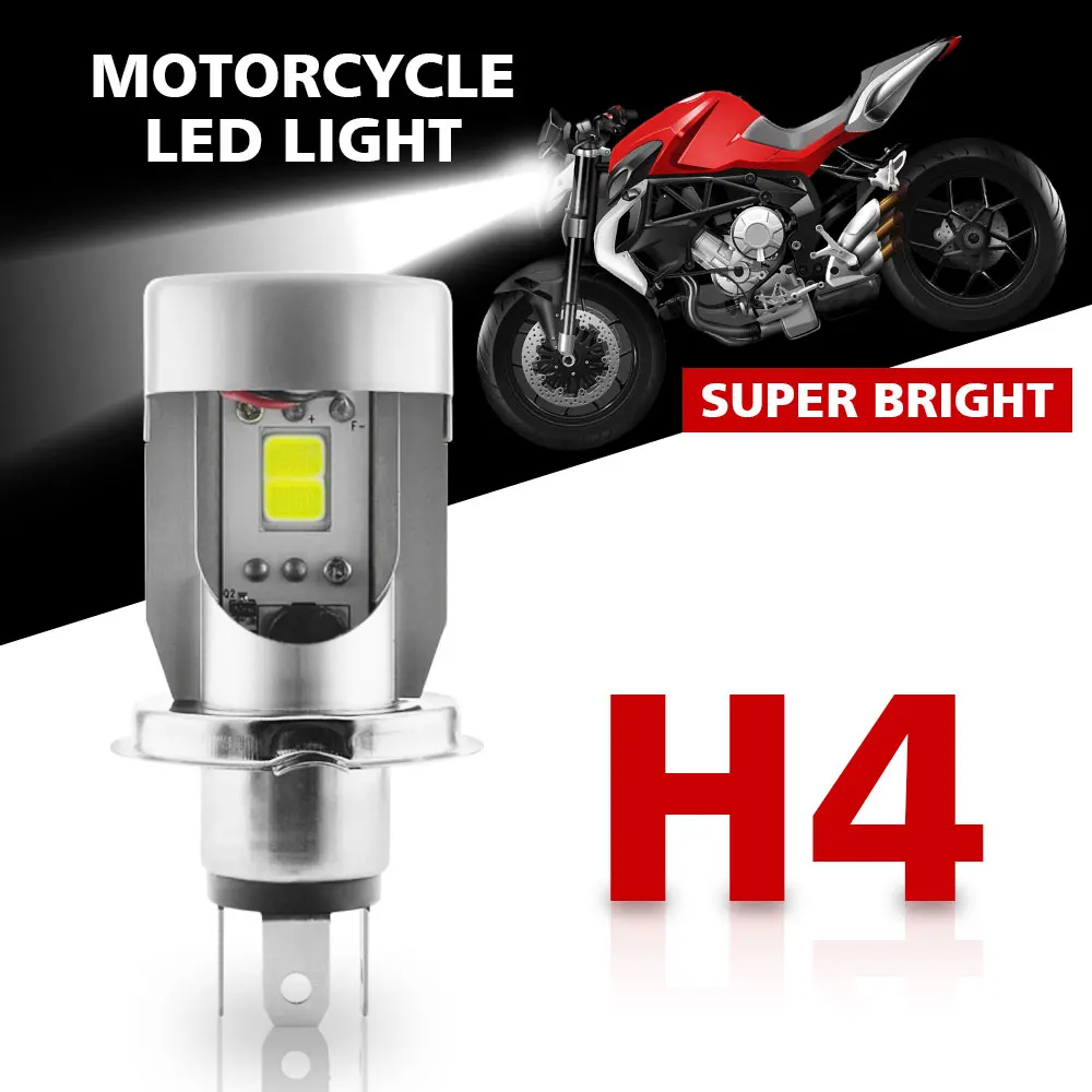 Мотоциклетная головная лампа 6000K белая светодиодсветильник MOT COB T4 H4 Kit