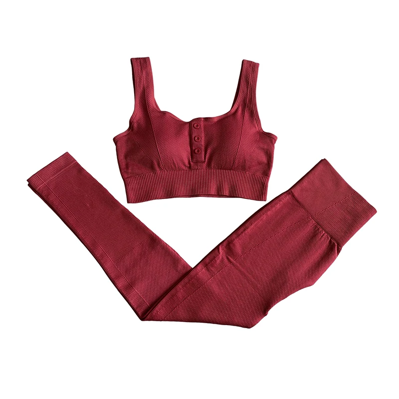 

SISPELL Sport Sets Fitness Clothing For Female Sleeveless Cropped Tops High Waist Slimming Seamless Pants Women's Sportswear New