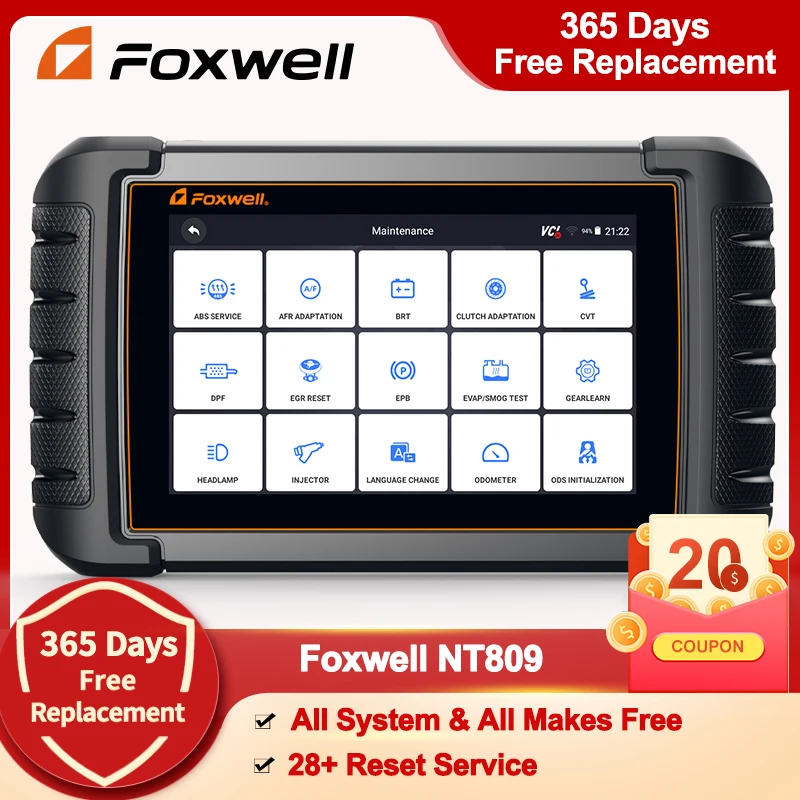 

Диагностический сканер FOXWELL NT809 OBD2, диагностический прибор для автомобилей, все системы сканирования 28, для обслуживания EPB, BMS, SAS, DPF, TPS, OBD 2, PK ...