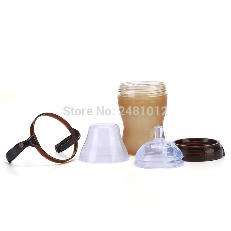 Navo Серебряная силиконовая бутылочка зеленого цвета 180 мл для кормления грудным