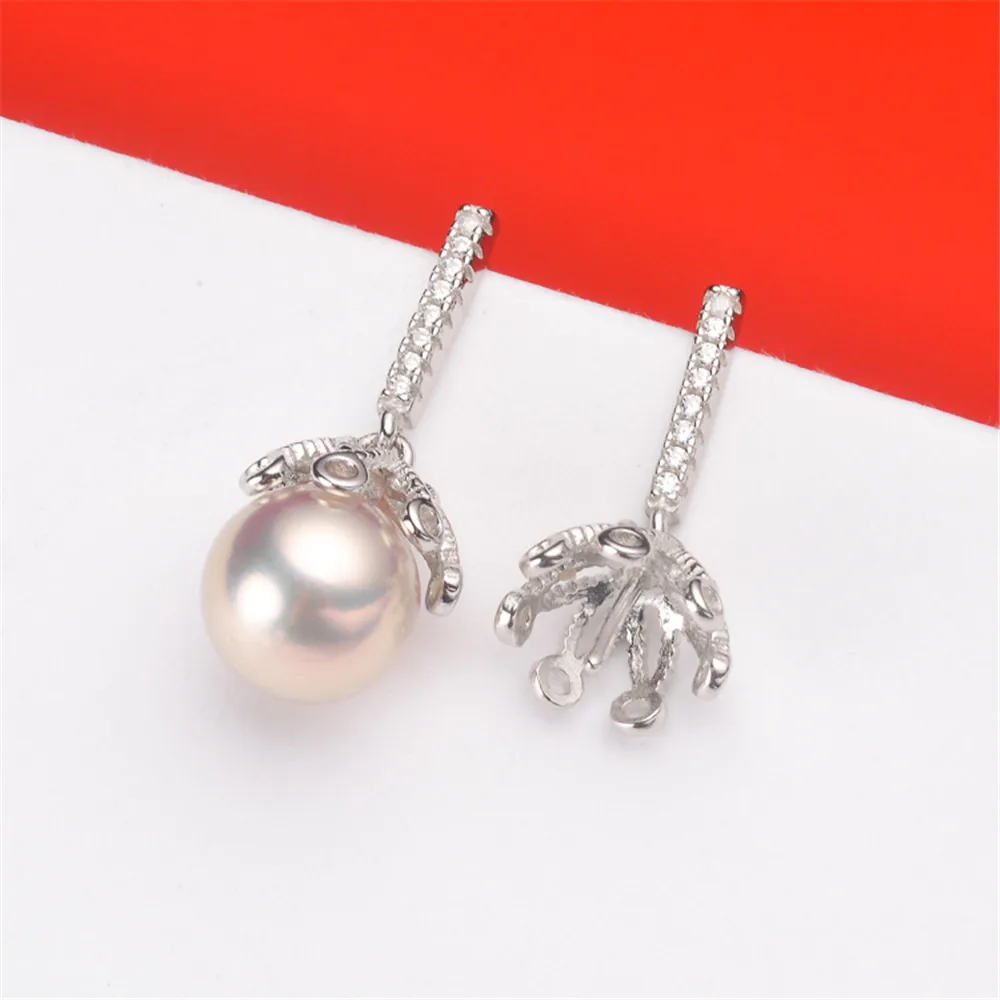 

Настоящее Твердые 925 стерлингового серебра жемчужные серьги-гвоздики, аксессуары Findings, сделай сам, ювелирное изделие ушной крючок пустые По...