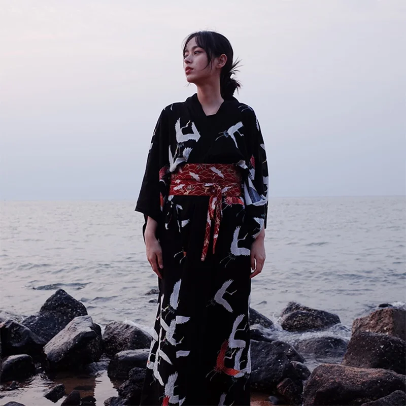 Традиционное японское кимоно юката женский костюм Geisha Haori Obi традиционные