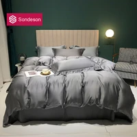 sondeson luxury 100 silk dark gray bedding set healthy skin duvet cover bed linen pillowcase flat sheet or fitted sheet set