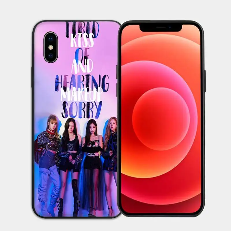 

Black and pink Phone Case for iphone 6s 7 8 plus xr xs 11 12pro max mini case