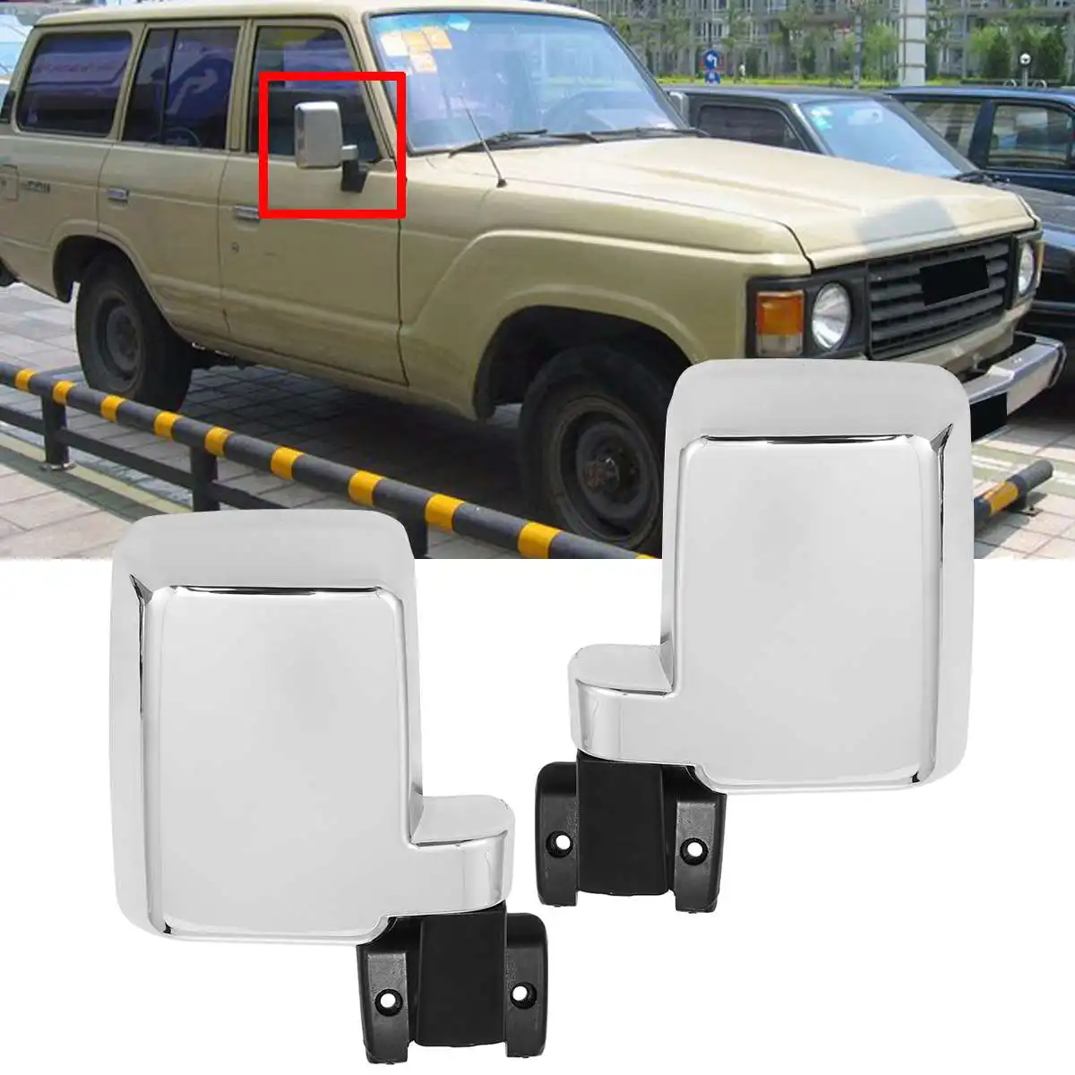 

2pcs Car Rear View Mirror Side Door Mirror Heads For Toyota Landcruiser 60 Series 1980-1990 Rearview Mirrors W1-7772108-PR
