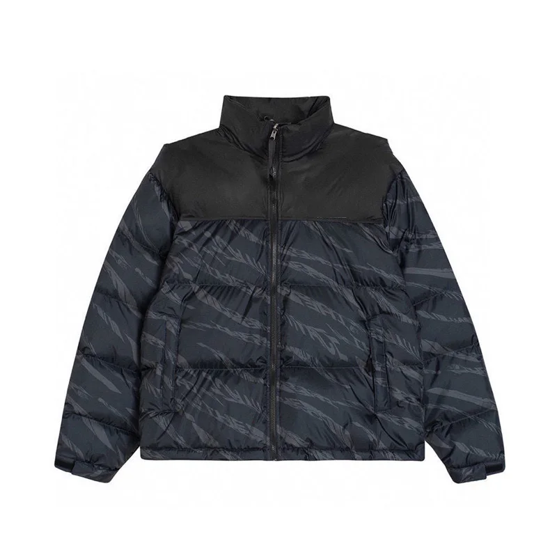 Парка мужская пуховая с капюшоном принтом зебры|Мужские парки| |