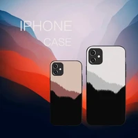 mountain tree simple phone case black color for iphone 13 12 mini 11 pro x xr xs max 7 8 6 6s plus se cover funda