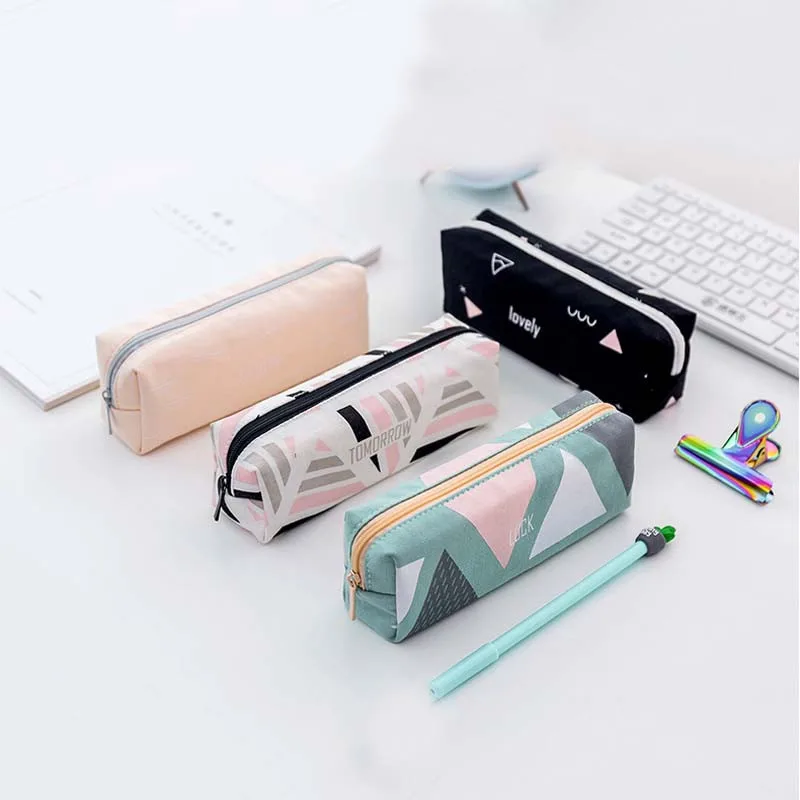 Холщовый чехол для карандашей 4 цветов простой инвертированный трапециевидный с