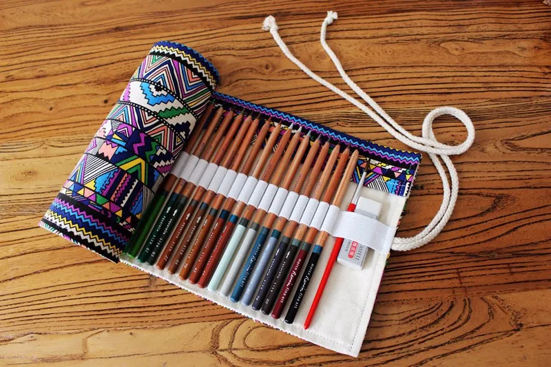 36/48/72 отверстия винтажный портативный холщовый чехол для ручки пенал держатель