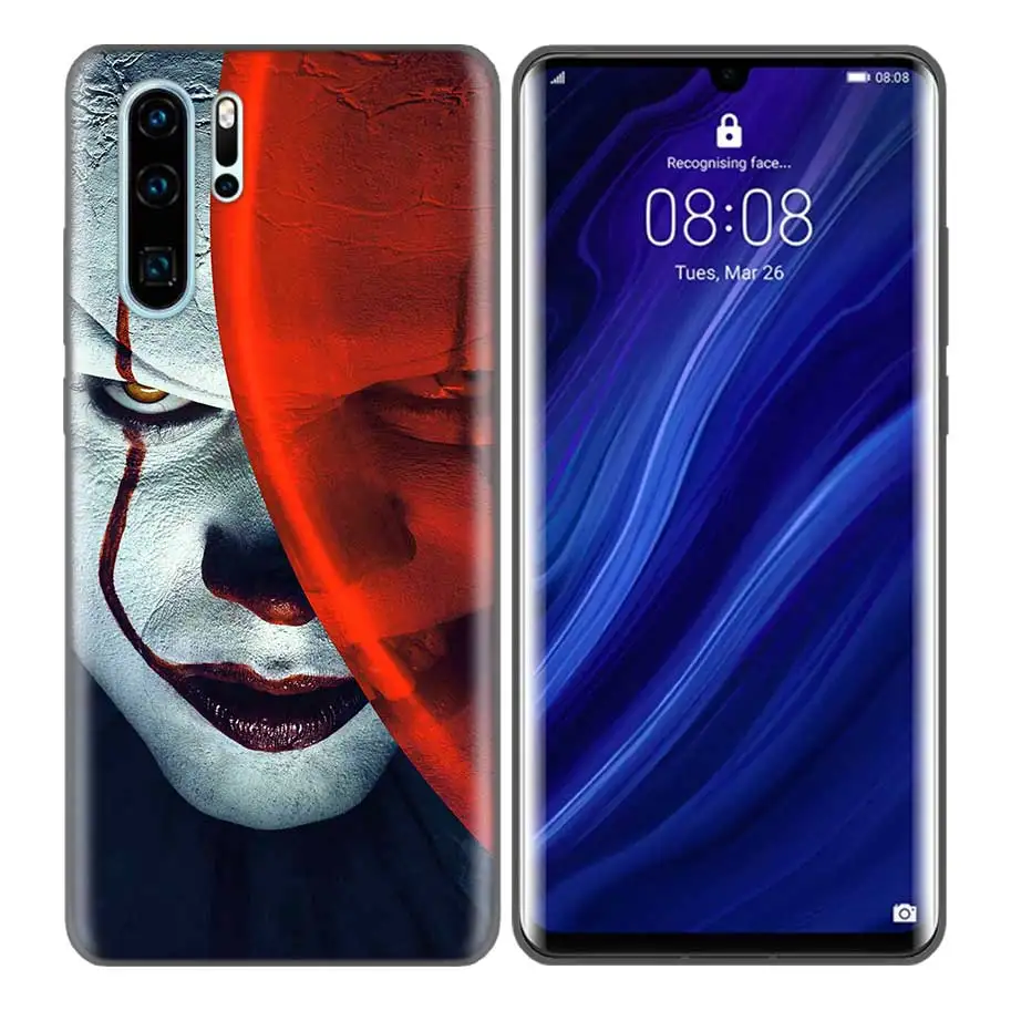 SX-002 Черный силиконовый чехол для huawei P30 P20 P10 mate 30 20 10 Lite Pro Coque Fundas, чехлы, раковины, Pennywise, клоун, ужас - Цвет: SX-002
