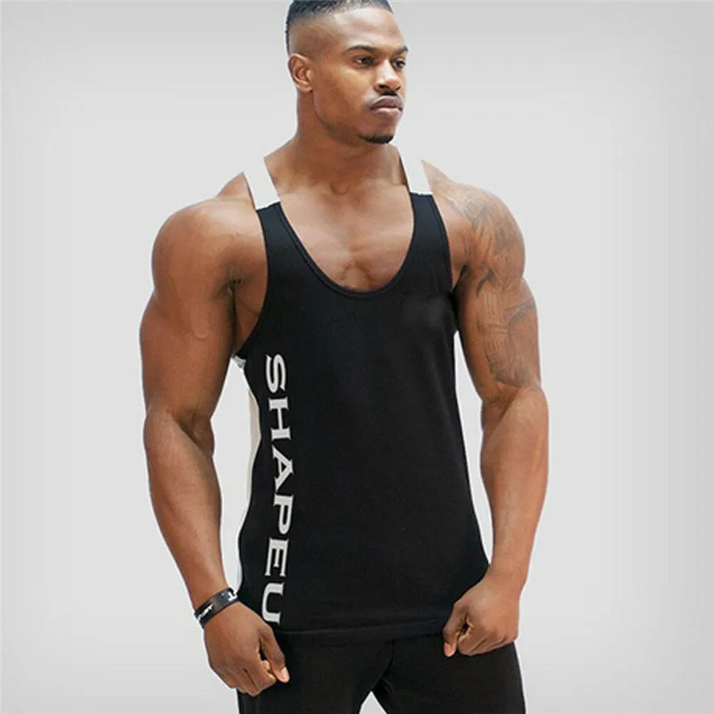 

Casual Mannen Bodybuilding Sport Fitness Workout Vest Spier Mouwloos Shirt Tank Top Plus Size M-2XL
