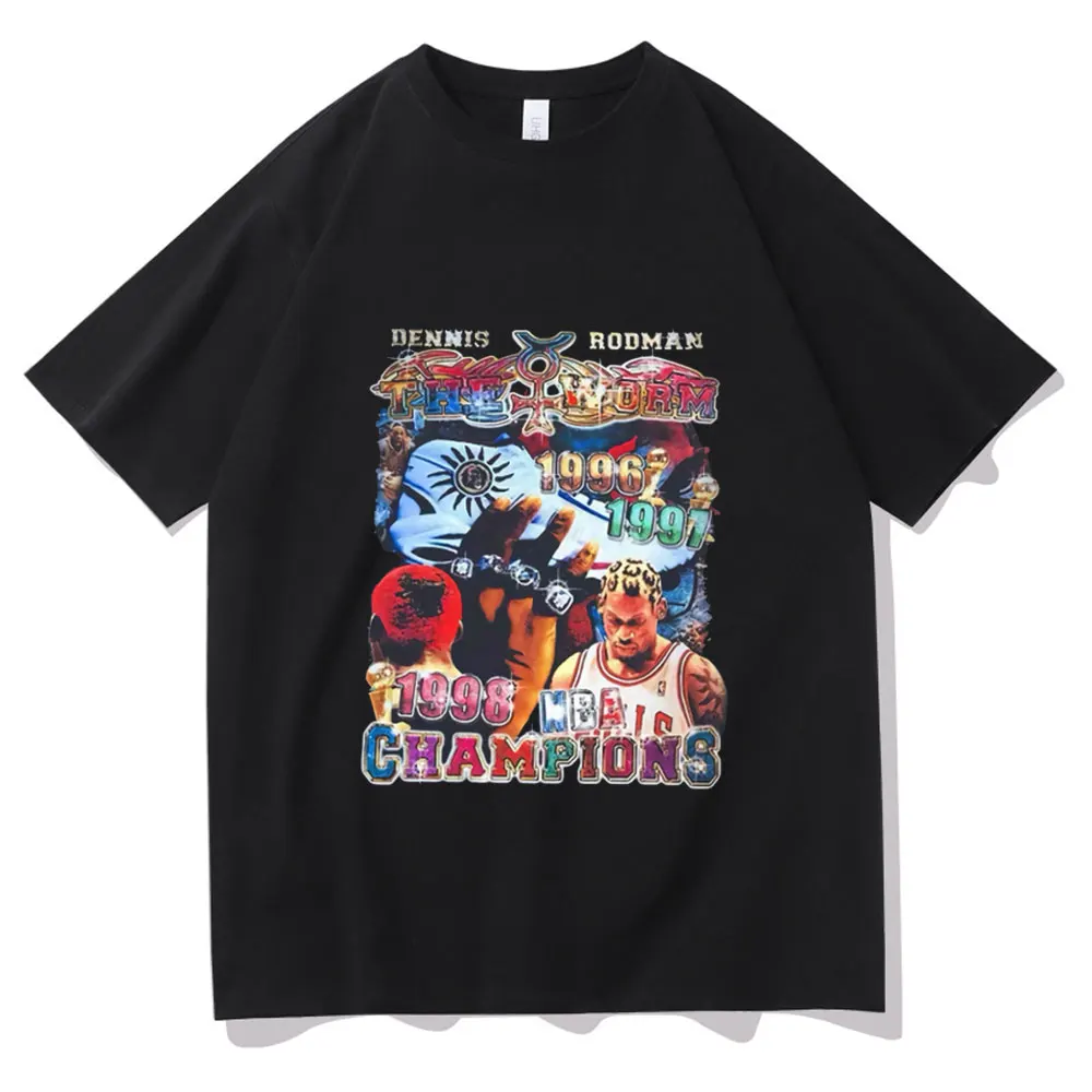 

Dennis Rodman Champions Graphics Print Tshirt Mens Crew Neck T-shirt Harajuku Hip Hop Tops Tee New Men Women Basketball Clothes