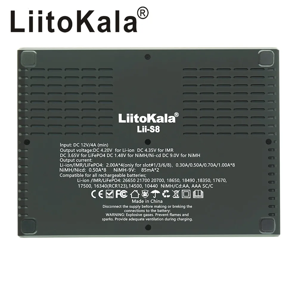 liitokala lii s8 8 slots lcd battery charger for li ion lifepo4 ni mh ni cd 9v 21700 20700 26650 18650 rcr123 18700 free global shipping