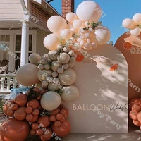 coral balloon garland doubled layer cream apricot arche de globos wedding valentines day birthyday baby shower party background