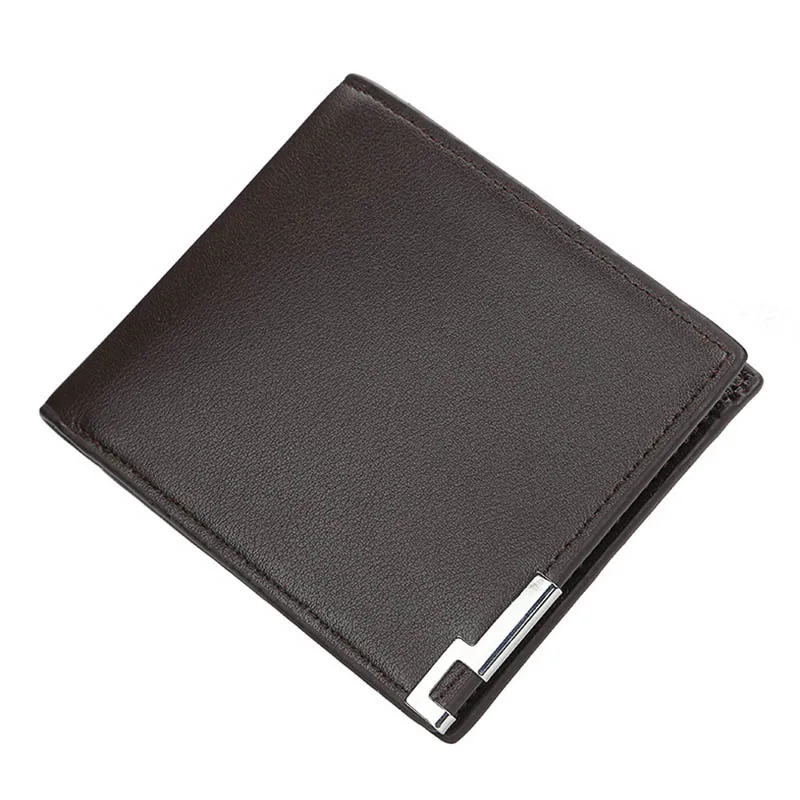 Короткий стильный кошелек из искусственной кожи складной горизонтальный и